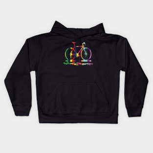 colorful bicycle Kids Hoodie